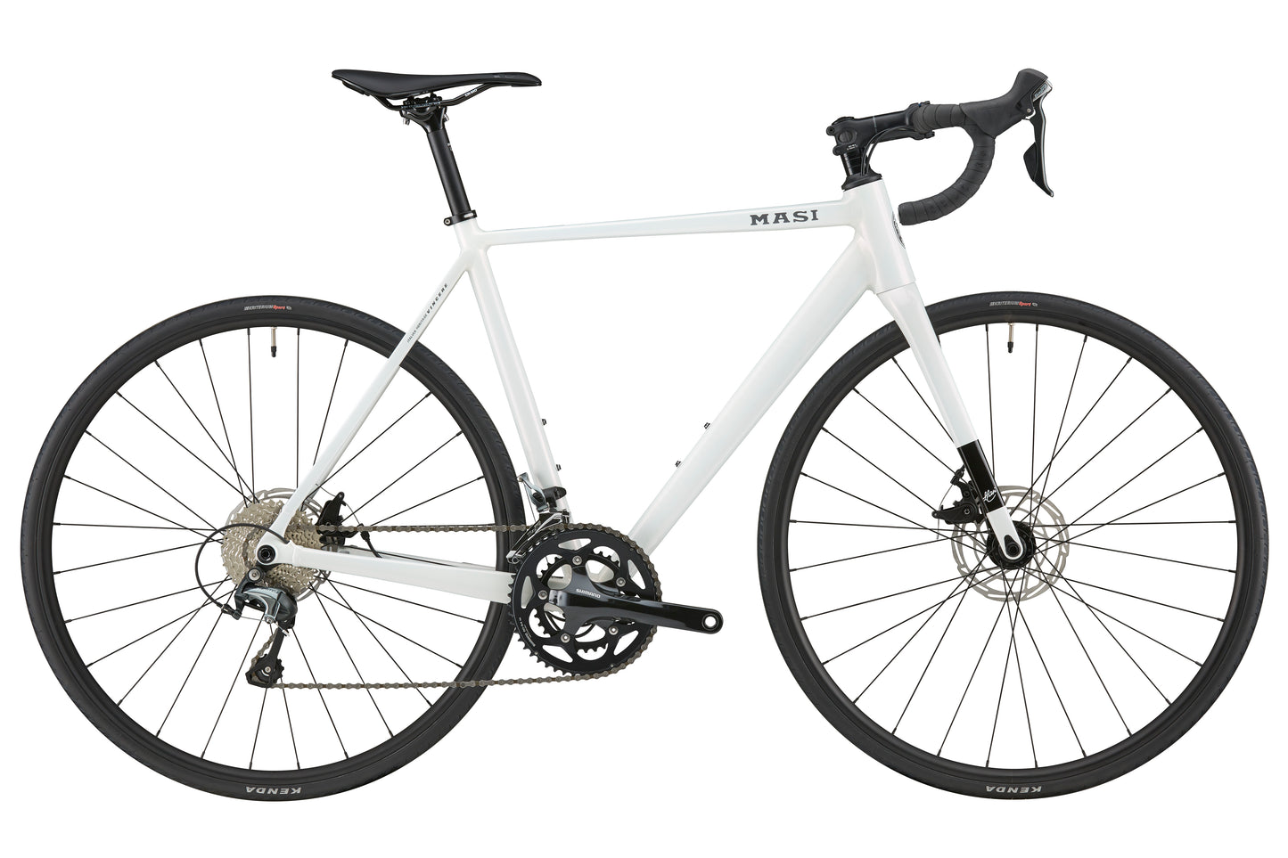 The VINCERE 3 road bike features an alloy frame, drop handlebars, thin tires, disc brakes, and a black seat with details.