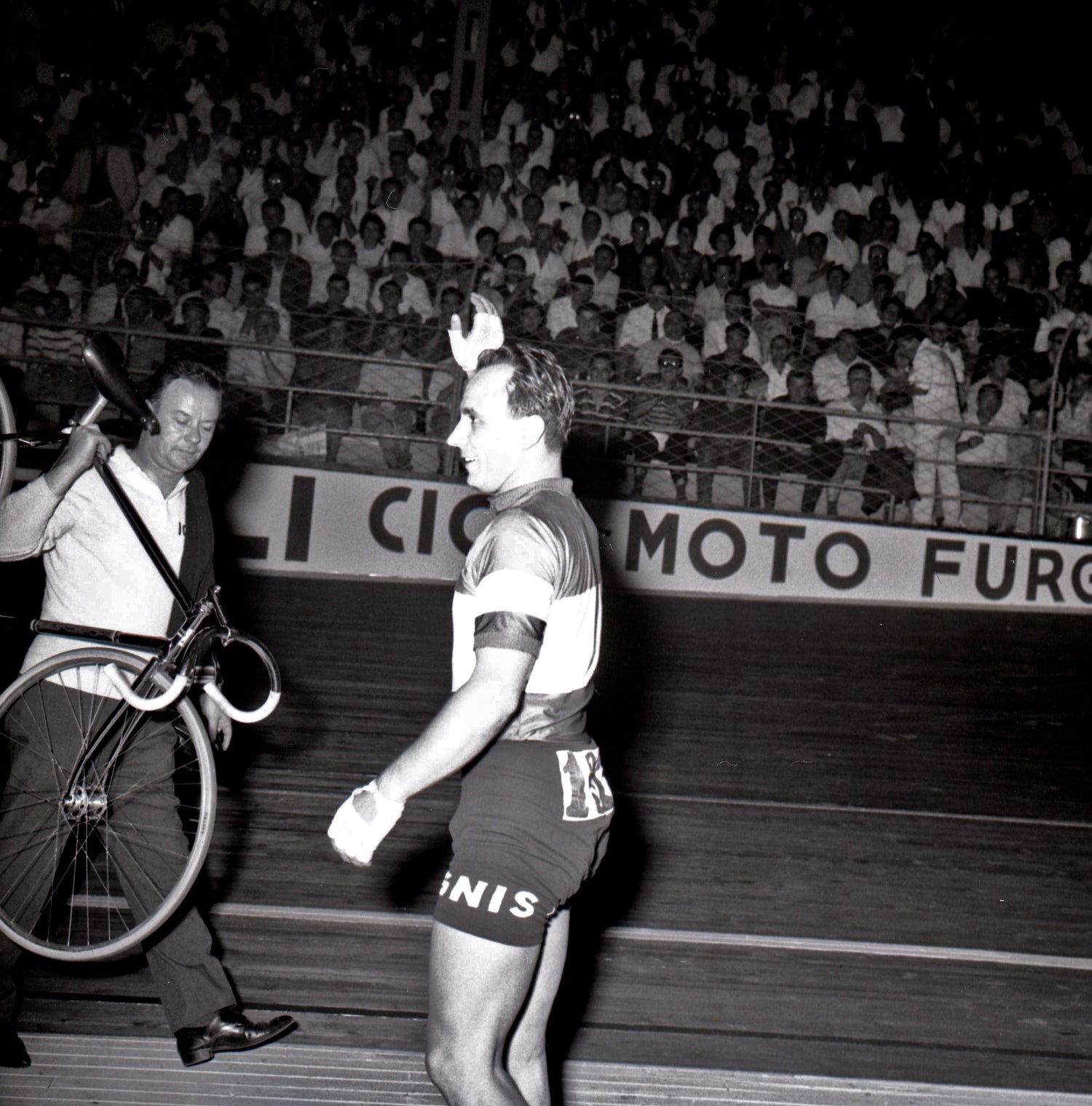Antonio Maspes at the velodrome